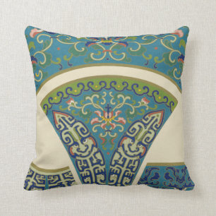 Coussin Conceptions bleues d'Oriental avec les visages de
