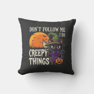 Coussin Conceptions de chat de sorcière d'Halloween de cho