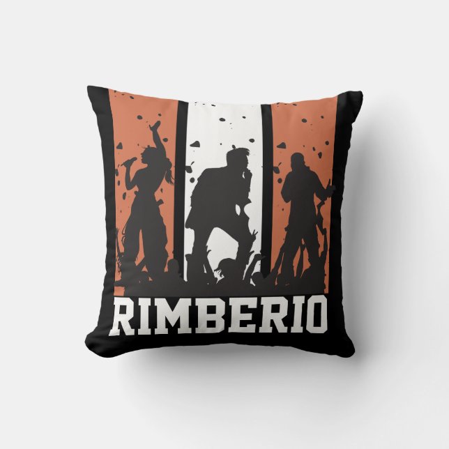 Coussin Concert Vintage Black & Orange personnalisable (Recto)