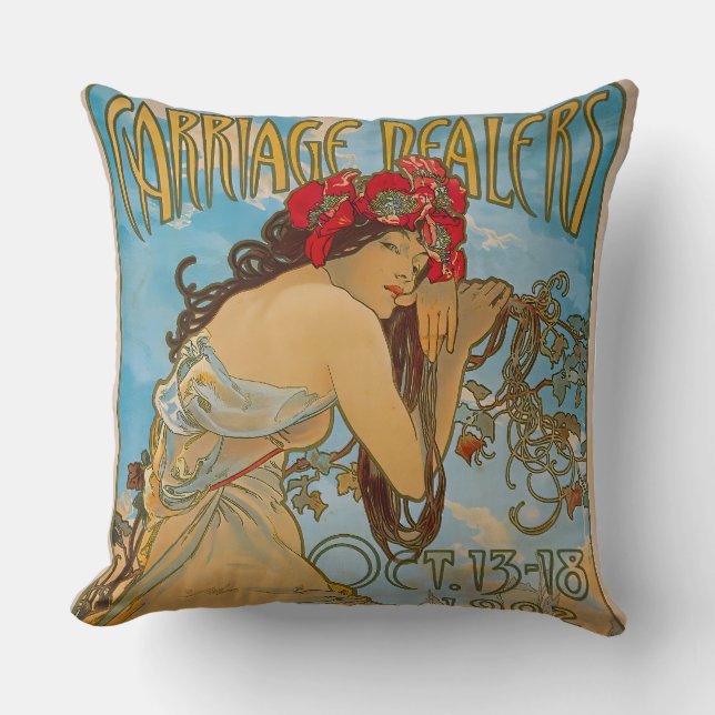 Coussin Concessionnaires de transport par Alphonse Mucha ( (Recto)