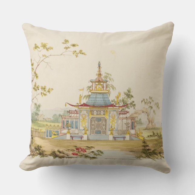 Coussin Concevez pour un temple chinois, c.1810 (stylo et (Recto)