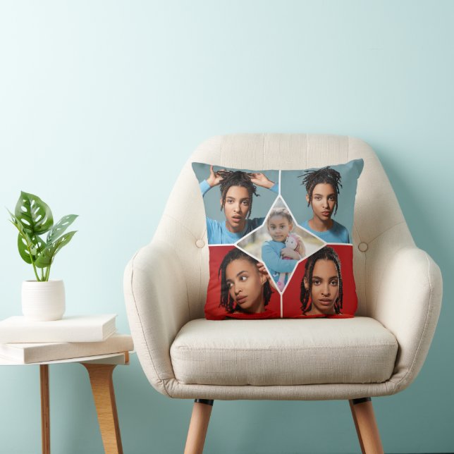 Coussin Concevez Votre Propre Collage De 5 Photos (Chaise)