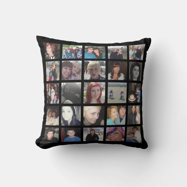 Coussin Concevez votre propre collage de photo d'Instagram (Recto)