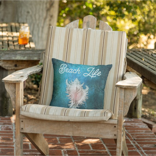 Coussin Conch Shell "Beach Life" (Chaise)