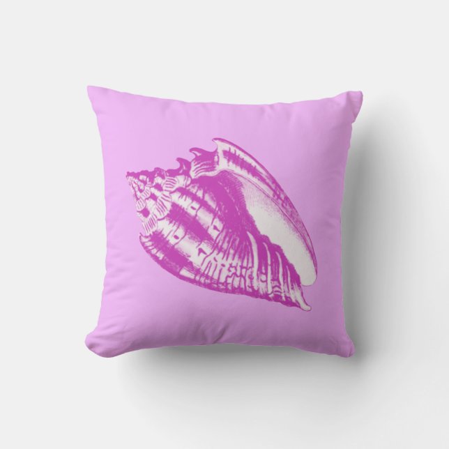 Coussin Conch Shell - orchidée et blanche (Recto)