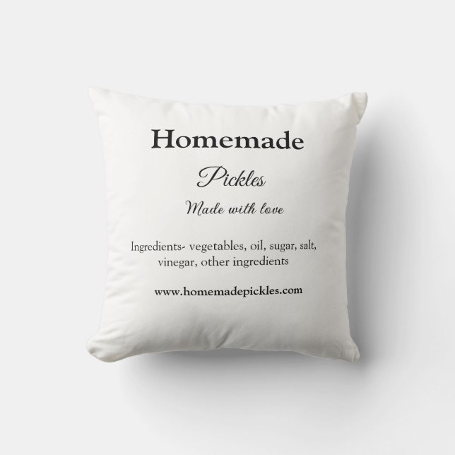 Coussin Concombres marinés faits maison avec amour ajouten (Recto)