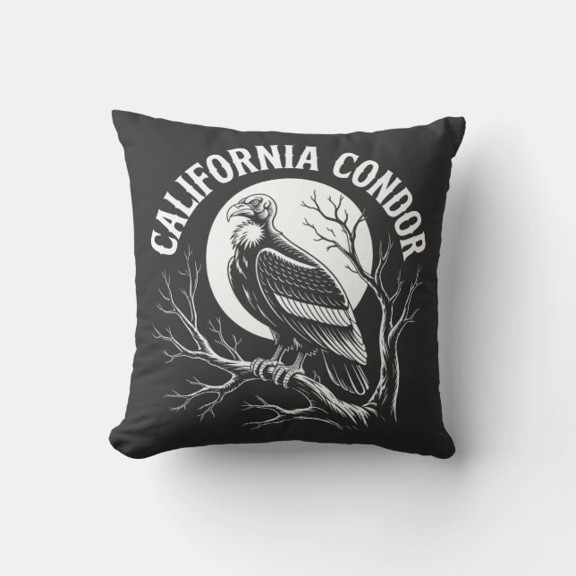 Coussin Condor de Californie pour hommes et femmes  (Recto)