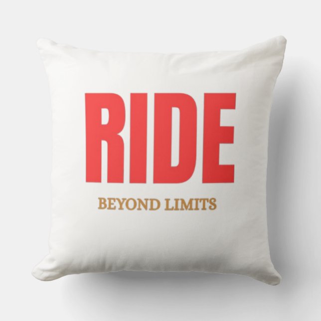 Coussin Conduire au-delà des limites – Typographie motivan (Recto)