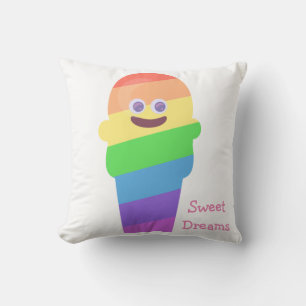 Coussin Cône de glace arc-en-ciel Art coloré Amusement