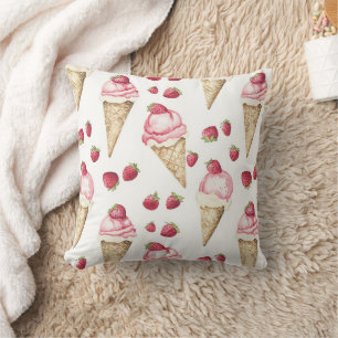 Coussin Cônes de glace à la fraise
