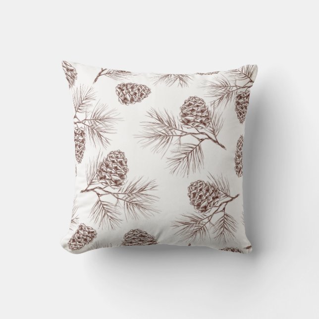 Coussin Cônes de sapin de cèdre d'arbre de Noël de sapin (Recto)