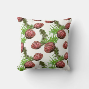 Coussin Cônes et branches du sapin blanc.