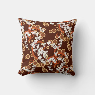 Coussin Confetti Abstrait moderne Impression, Chocolat Bro