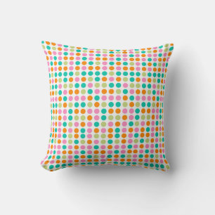Coussin Confetti coloré Art rétro pois des années 60