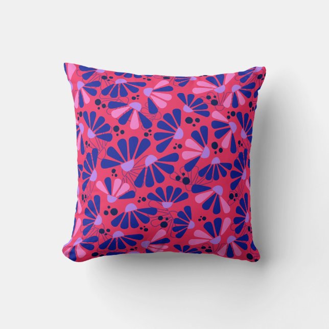 Coussin Confetti de fleurs sur framboise (Recto)