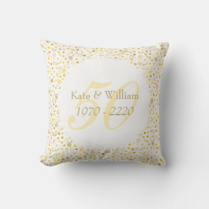 Coussin Confetti d'or du 50e anniversaire du Mariage