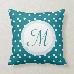 Coussin Confetti Dots Monogrammes Vert bleu