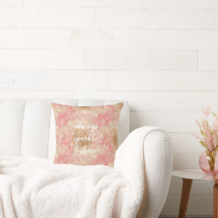 Coussin Confettis Aquarelle Or Rose Bronze