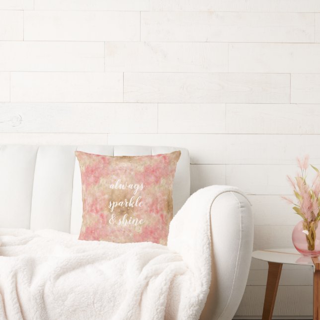 Coussin Confettis Aquarelle Or Rose Bronze (Canapé)