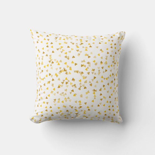 Coussin Confettis de cœurs dorés (Recto)
