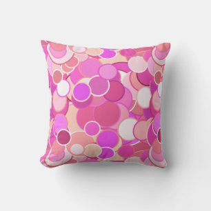 Coussin Confettis de milieu de siècle - rose et corail