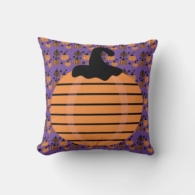 Coussin Confettis de Poudre de Citrouille d'Halloween Oran (Recto)
