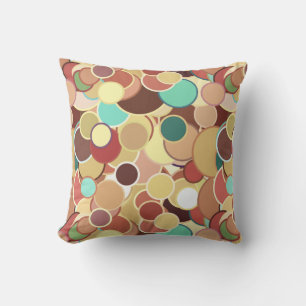 Coussin Confettis points de style milieu de siècle - Tons
