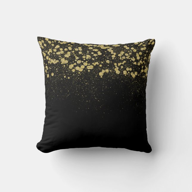 Coussin Confettis scintillants d'or (Recto)