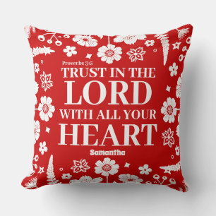 Coussin Confiance personnalisée dans le Seigneur chrétien