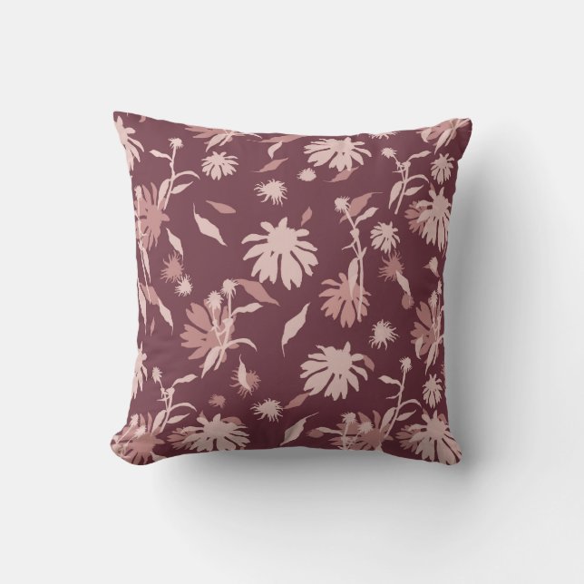 Coussin Confleurs élégants modernes châtaignier rouge (Recto)