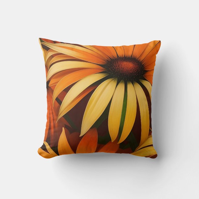 Coussin Confleurs royaux orange (Recto)
