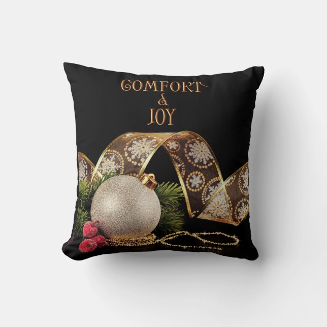 Coussin Confort et joie Ornament avec ruban (Recto)