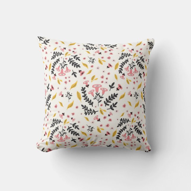 Coussin confortable avec fleurs d'automne (Recto)