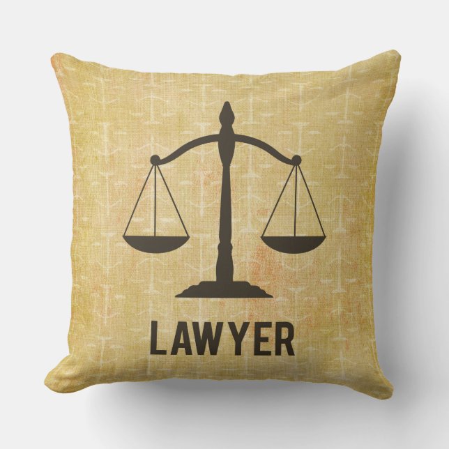 Coussin Congrats d'études de droit Échelle de la justice (Recto)