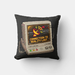 Coussin Connexion avec la réalité perdue humour rétro d'in