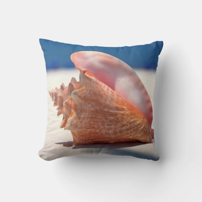 Coussin Conque Shell sur la plage 2 (Recto)