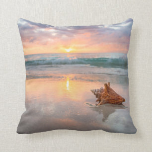 Coussin Conque Shell sur la plage   Jamaïque