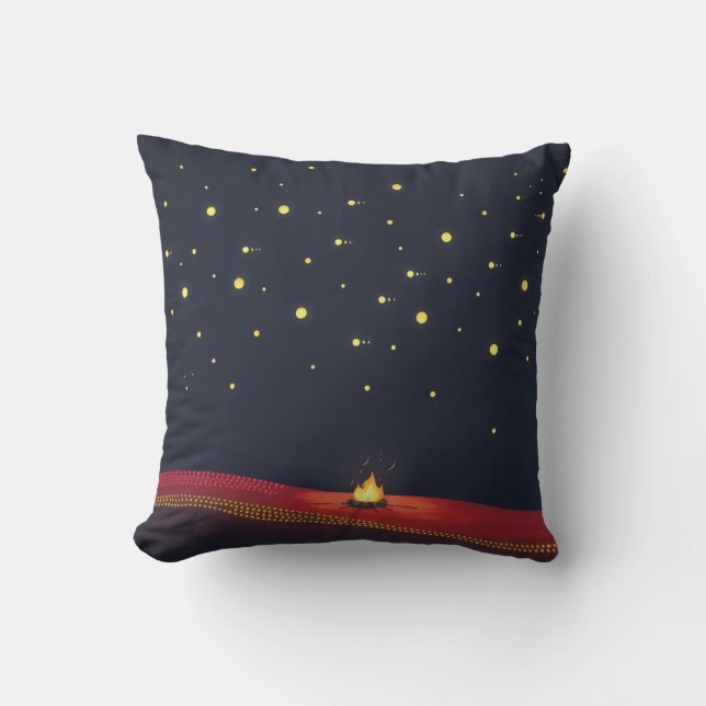Coussin Constellation de campement étoilé à points indigèn (Recto)