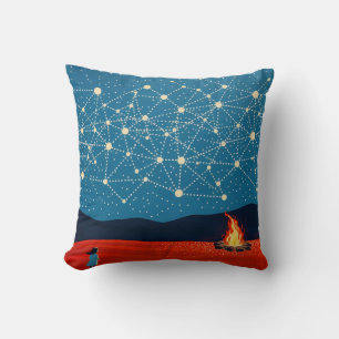 Coussin Constellation de la Nuit Indigène au Feu de Camp É