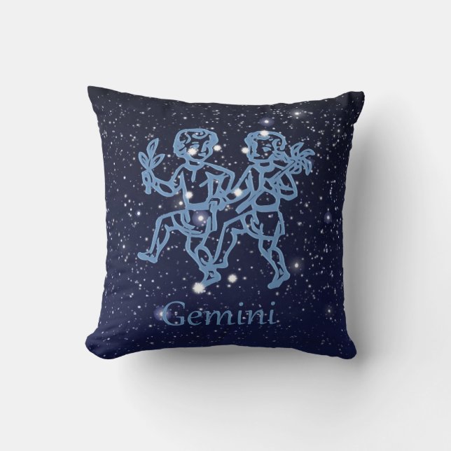 Coussin Constellation des Gémeaux et signe du zodiaque ave (Recto)