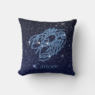 Coussin Constellation du Cancer et signe du zodiaque avec