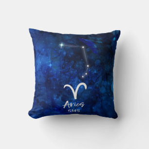 Coussin Constellation du zodiaque Bélier Monogramme Galaxi