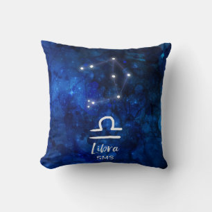 Coussin Constellation du zodiaque de la Balance Monogramme