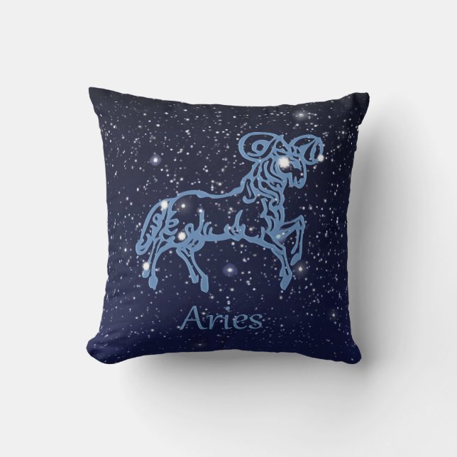 Coussin Constellation et signe du zodiaque du Bélier avec  (Recto)