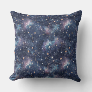 Coussin Constellation spatiale cosmique et motif nocturne