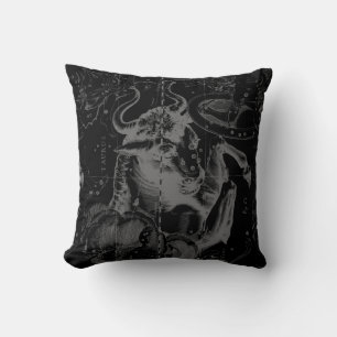 Coussin Constellation vintage de Taurus par Hevelius