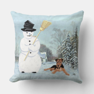Coussin Construire un bonhomme de neige