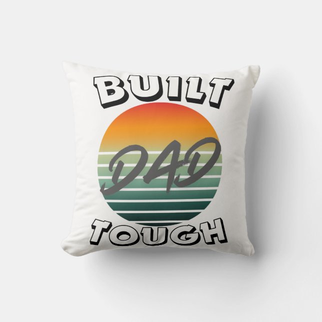 Coussin Construit papa dur rétro coucher de soleil papa T- (Recto)