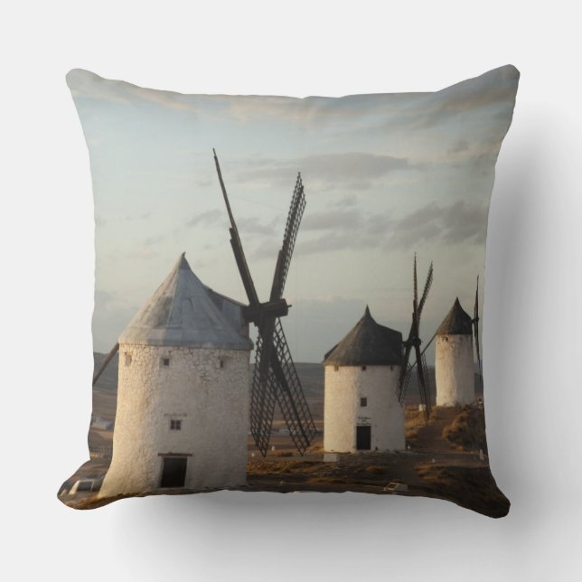 Coussin Consuegra, antiques moulins à vent de La Mancha (Recto)