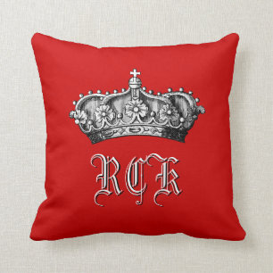 Coussin Contact majestueux de monogramme de couronne